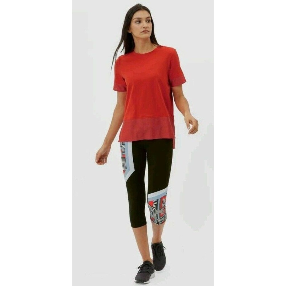 Sweaty Betty Zero Gravity Cropped Leggings Size S Black Geometric Mesh Running